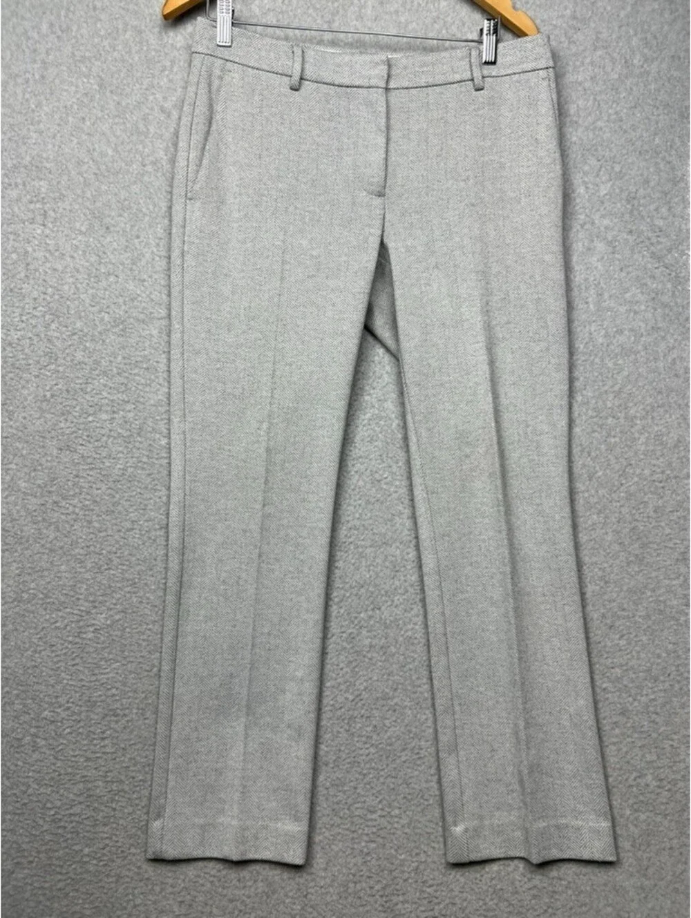 Ann Taylor Herringbone Ankle Pants Women Petite 6P Gray Office City Work Casual*